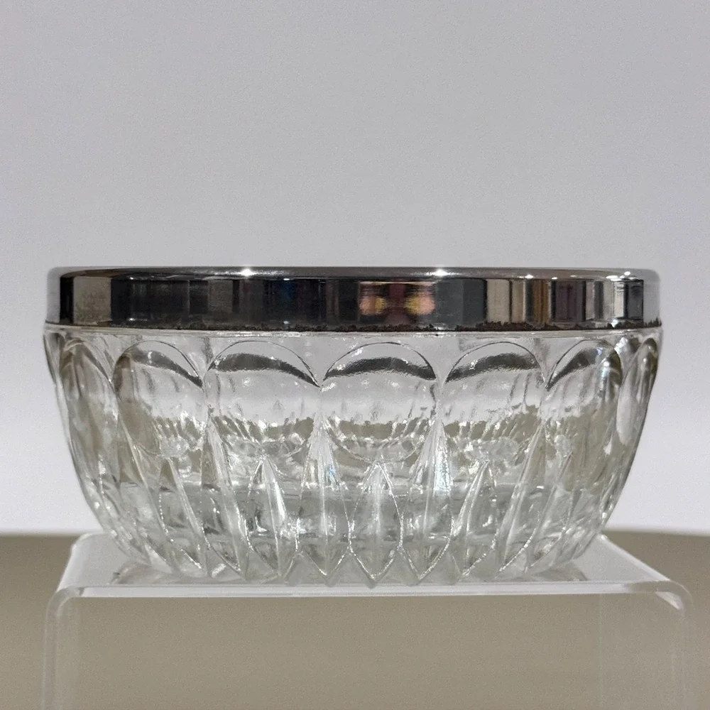 Vintage Leonard Silver Plate & Crystal Sauce Set in Original Box, No‎ Spoon